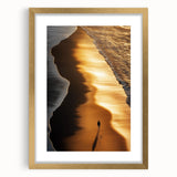 Minimalist Coastal Landscape Art – Golden Sunset Beach Print
