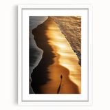 Minimalist Coastal Landscape Art – Golden Sunset Beach Print