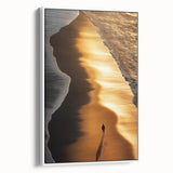 Minimalist Coastal Landscape Art – Golden Sunset Beach Print