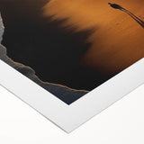 Minimalist Coastal Landscape Art – Golden Sunset Beach Print