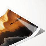 Minimalist Coastal Landscape Art – Golden Sunset Beach Print