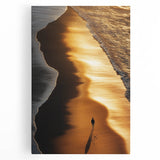 Minimalist Coastal Landscape Art – Golden Sunset Beach Print