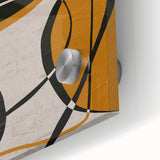 Modern Abstract Wall Art - Mustard, Black, and Orange Geometric Print