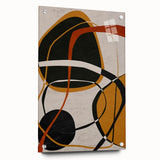 Modern Abstract Wall Art - Mustard, Black, and Orange Geometric Print