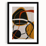 Modern Abstract Wall Art - Mustard, Black, and Orange Geometric Print