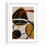 Modern Abstract Wall Art - Mustard, Black, and Orange Geometric Print