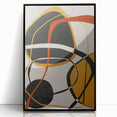 Modern Abstract Wall Art - Mustard, Black, and Orange Geometric Print