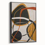 Modern Abstract Wall Art - Mustard, Black, and Orange Geometric Print