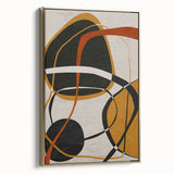 Modern Abstract Wall Art - Mustard, Black, and Orange Geometric Print
