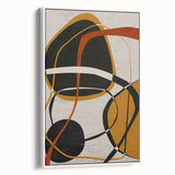 Modern Abstract Wall Art - Mustard, Black, and Orange Geometric Print