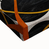 Modern Abstract Wall Art - Mustard, Black, and Orange Geometric Print