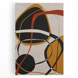 Modern Abstract Wall Art - Mustard, Black, and Orange Geometric Print