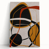 Modern Abstract Wall Art - Mustard, Black, and Orange Geometric Print