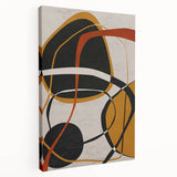 Modern Abstract Wall Art - Mustard, Black, and Orange Geometric Print