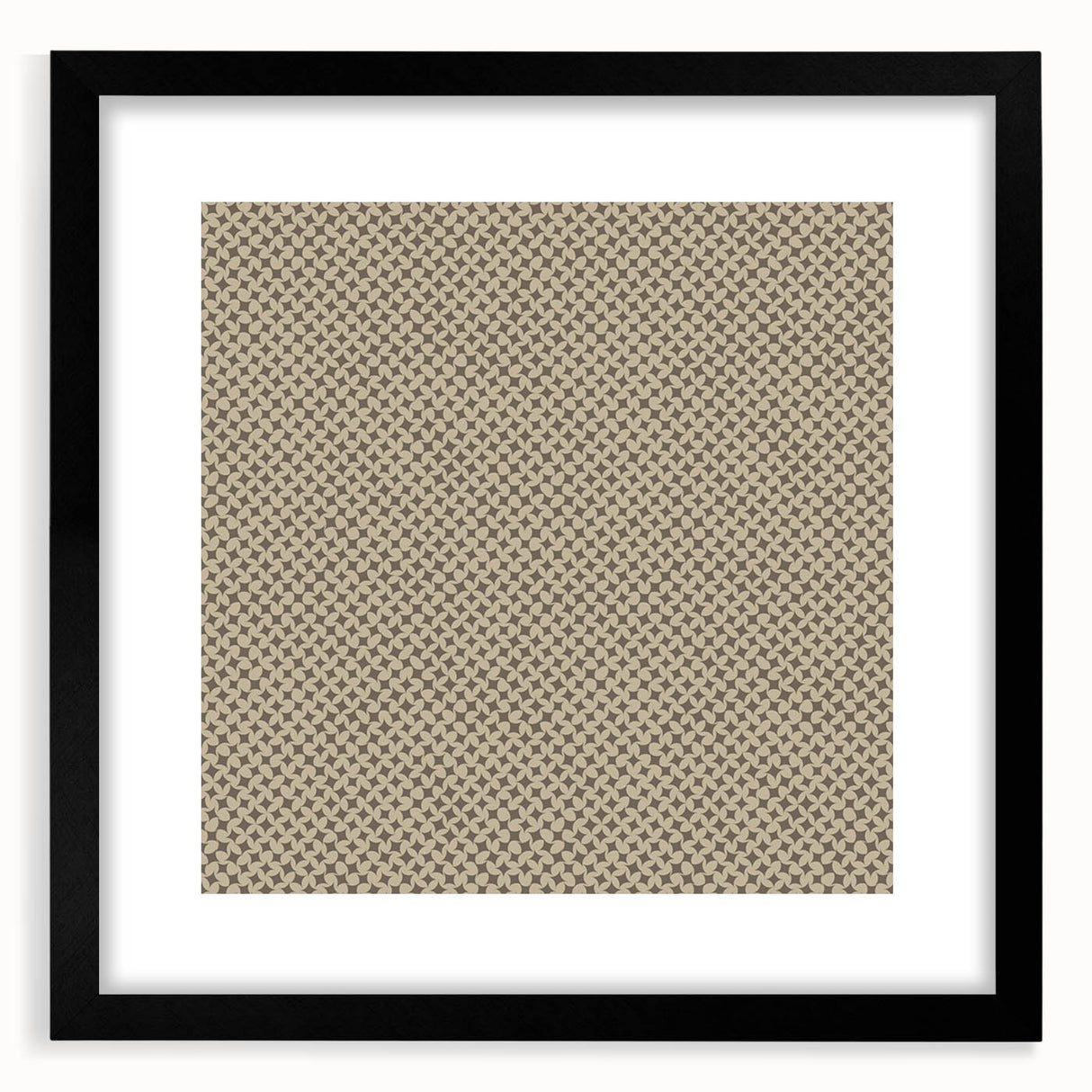 Contemporary Framed Abstract Art – Olive Green Minimalist Pattern