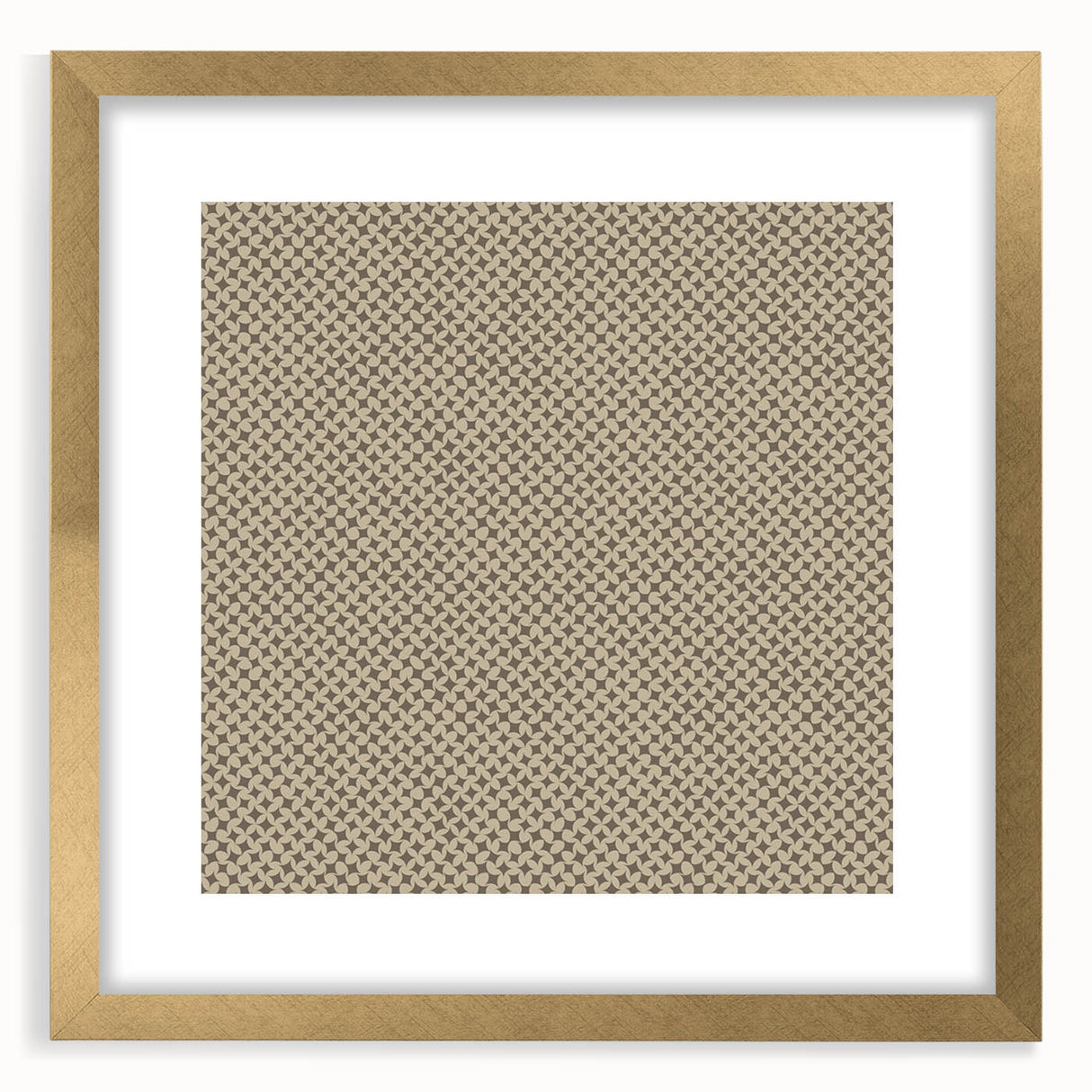 Contemporary Framed Abstract Art – Olive Green Minimalist Pattern