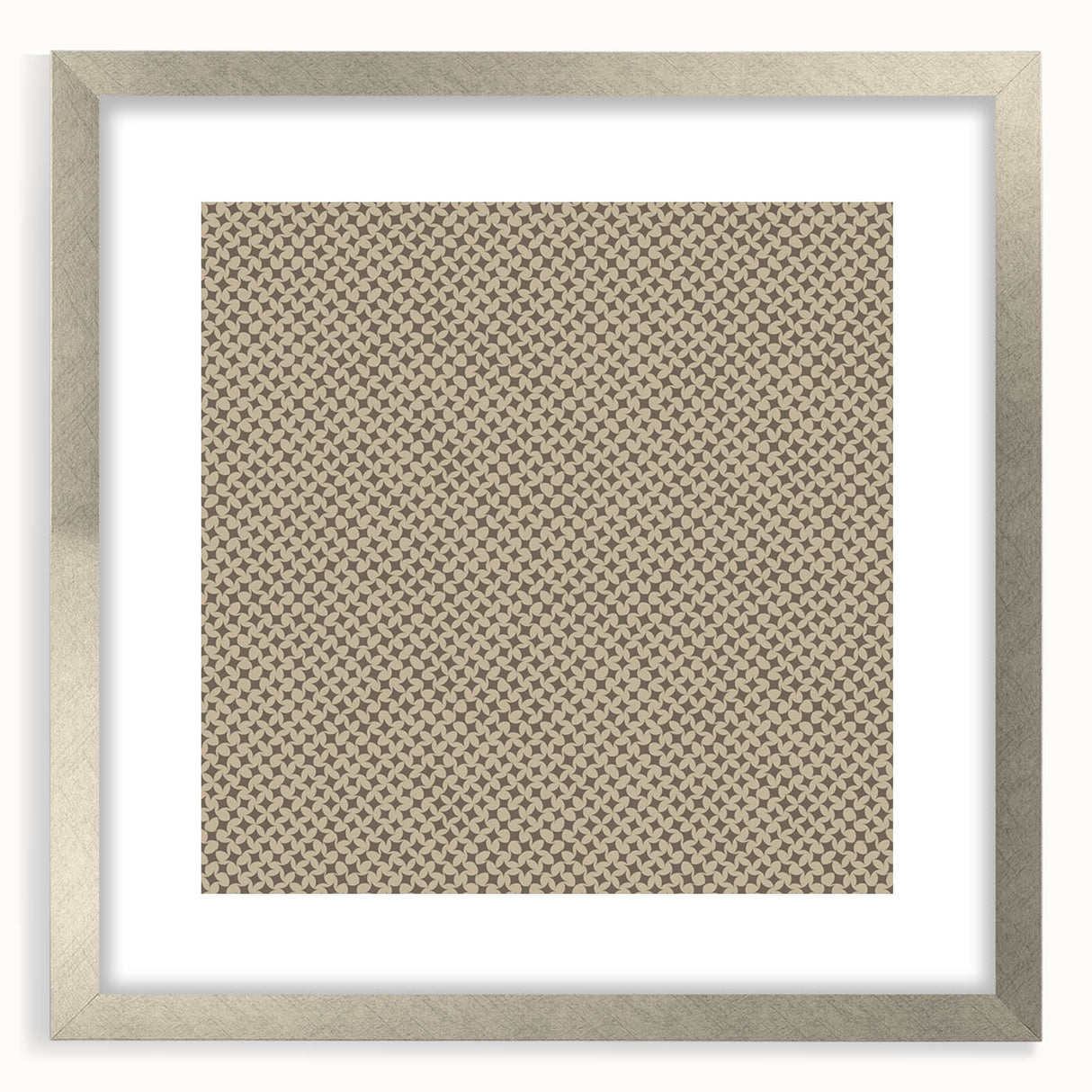 Contemporary Framed Abstract Art – Olive Green Minimalist Pattern