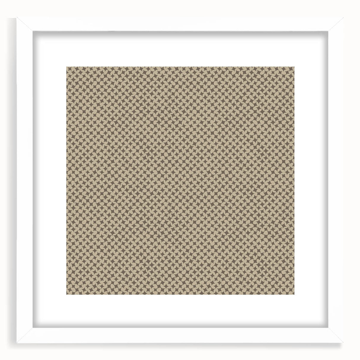 Contemporary Framed Abstract Art – Olive Green Minimalist Pattern