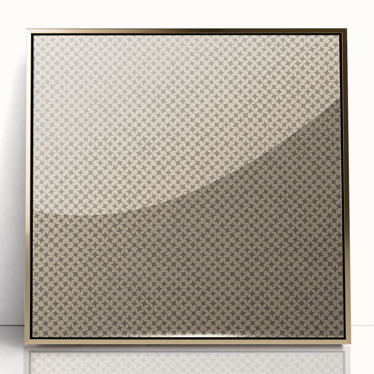 Contemporary Framed Abstract Art – Olive Green Minimalist Pattern