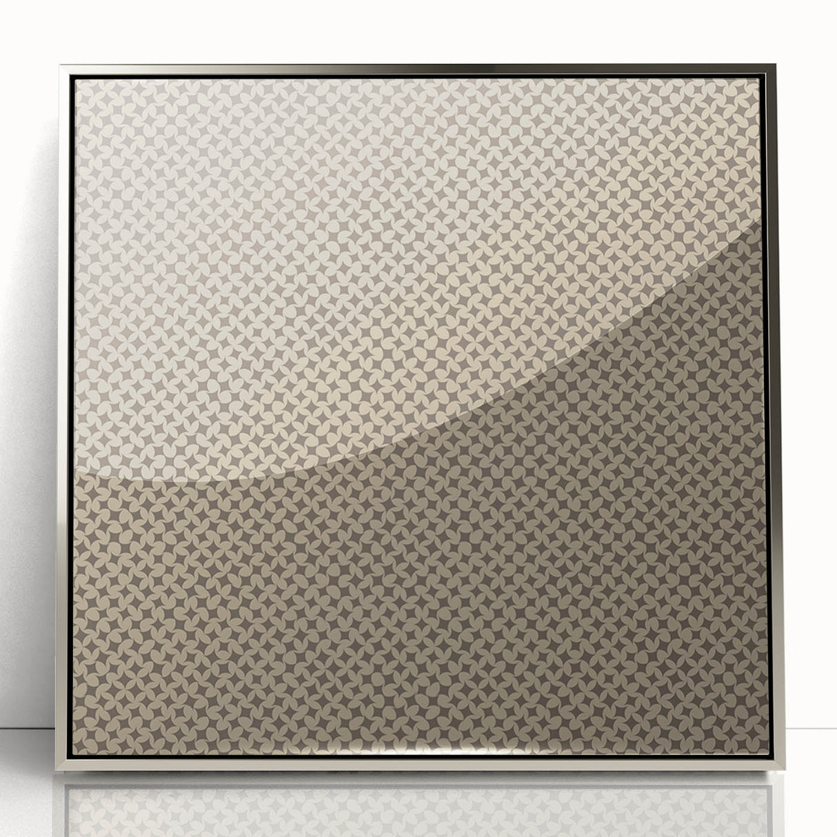 Contemporary Framed Abstract Art – Olive Green Minimalist Pattern