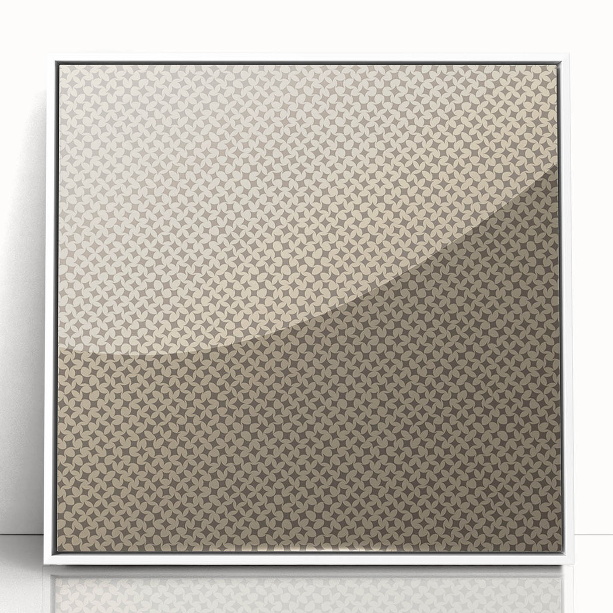 Contemporary Framed Abstract Art – Olive Green Minimalist Pattern