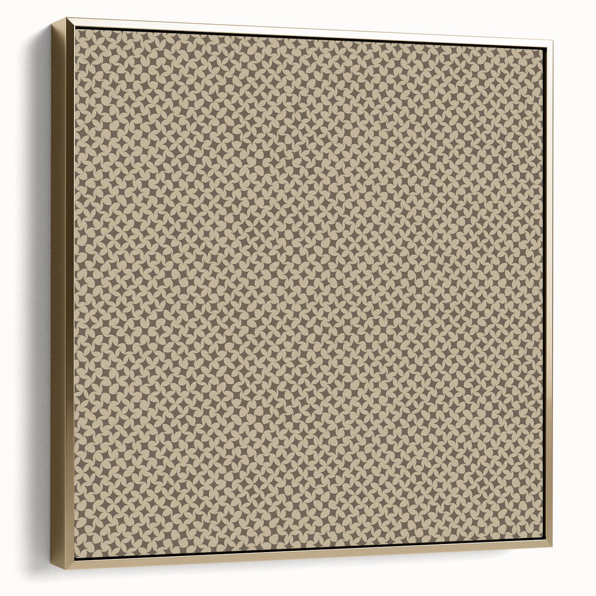 Contemporary Framed Abstract Art – Olive Green Minimalist Pattern