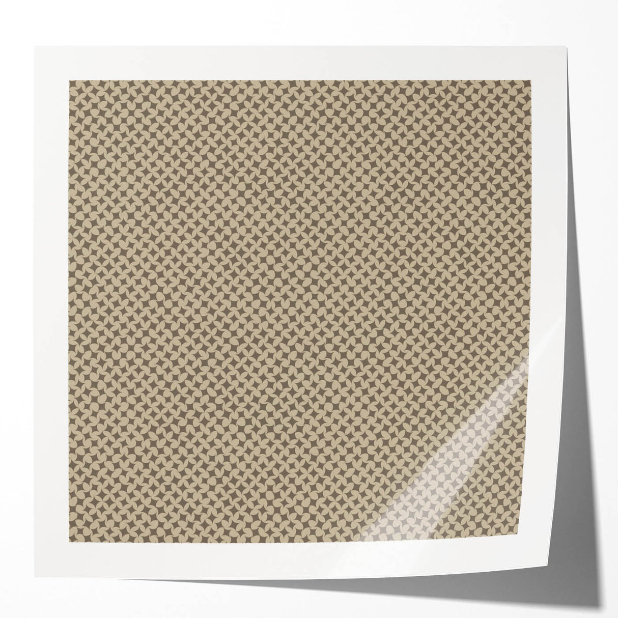 Contemporary Framed Abstract Art – Olive Green Minimalist Pattern