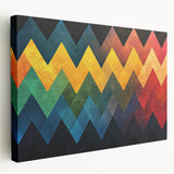 Geometric Abstract Art Prints – Multicolor Chevron Wall Design