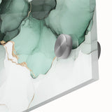 Exclusive Abstract Wall Decor – Green & Gold Floral Art Print