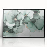 Exclusive Abstract Wall Decor – Green & Gold Floral Art Print