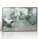 Exclusive Abstract Wall Decor – Green & Gold Floral Art Print