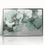Exclusive Abstract Wall Decor – Green & Gold Floral Art Print