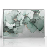 Exclusive Abstract Wall Decor – Green & Gold Floral Art Print