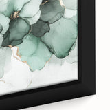 Exclusive Abstract Wall Decor – Green & Gold Floral Art Print