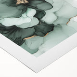 Exclusive Abstract Wall Decor – Green & Gold Floral Art Print