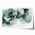 Exclusive Abstract Wall Decor – Green & Gold Floral Art Print