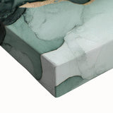 Exclusive Abstract Wall Decor – Green & Gold Floral Art Print