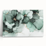 Exclusive Abstract Wall Decor – Green & Gold Floral Art Print