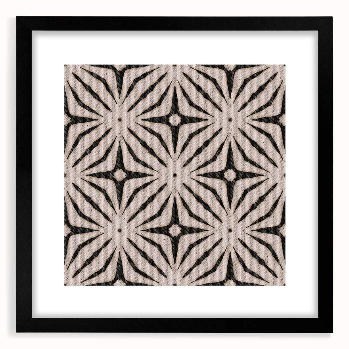 Earthen Harmony Abstracts - Neutral Star Pattern Abstract Wall Art