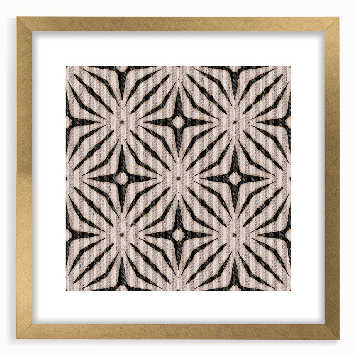 Earthen Harmony Abstracts - Neutral Star Pattern Abstract Wall Art