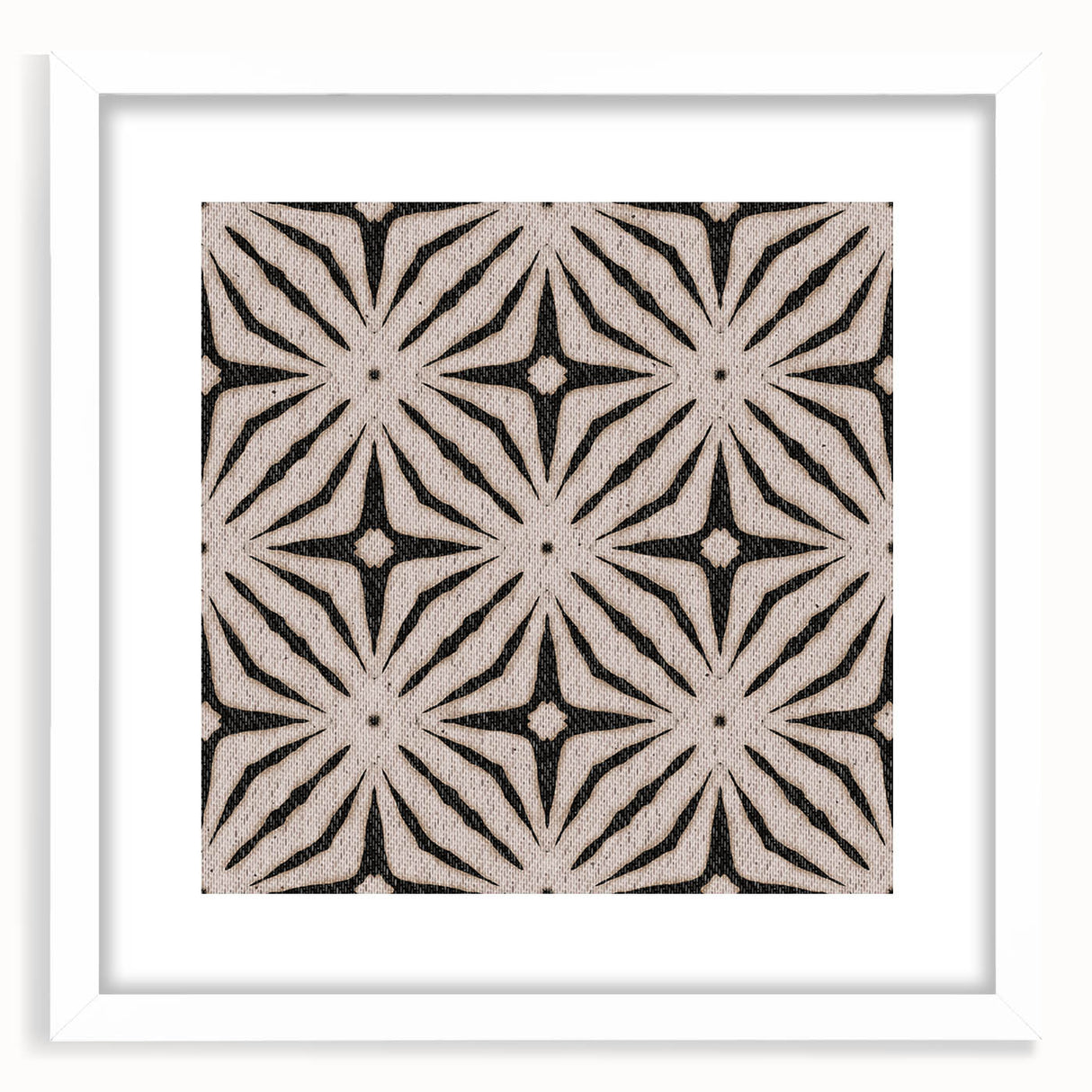 Earthen Harmony Abstracts - Neutral Star Pattern Abstract Wall Art