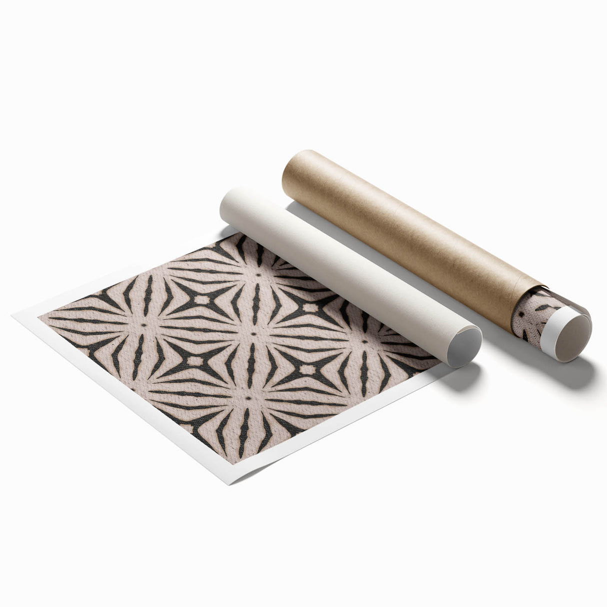 Earthen Harmony Abstracts - Neutral Star Pattern Abstract Wall Art
