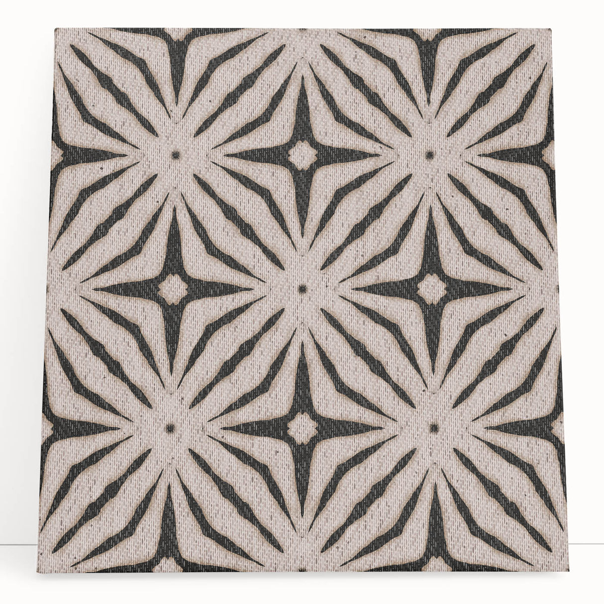Earthen Harmony Abstracts - Neutral Star Pattern Abstract Wall Art