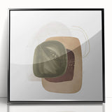 Contemporary Minimalist Wall Art – Forest Green Geometric Print