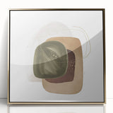 Contemporary Minimalist Wall Art – Forest Green Geometric Print