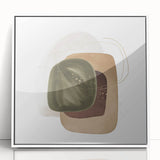 Contemporary Minimalist Wall Art – Forest Green Geometric Print