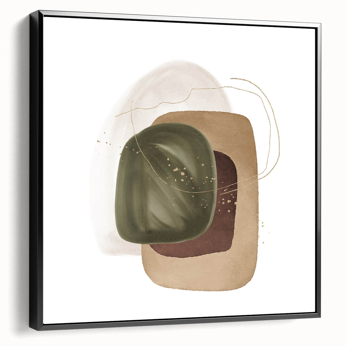 Contemporary Minimalist Wall Art – Forest Green Geometric Print