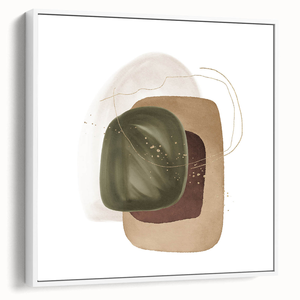 Contemporary Minimalist Wall Art – Forest Green Geometric Print