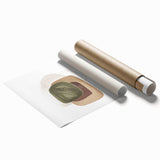 Contemporary Minimalist Wall Art – Forest Green Geometric Print