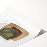 Contemporary Minimalist Wall Art – Forest Green Geometric Print